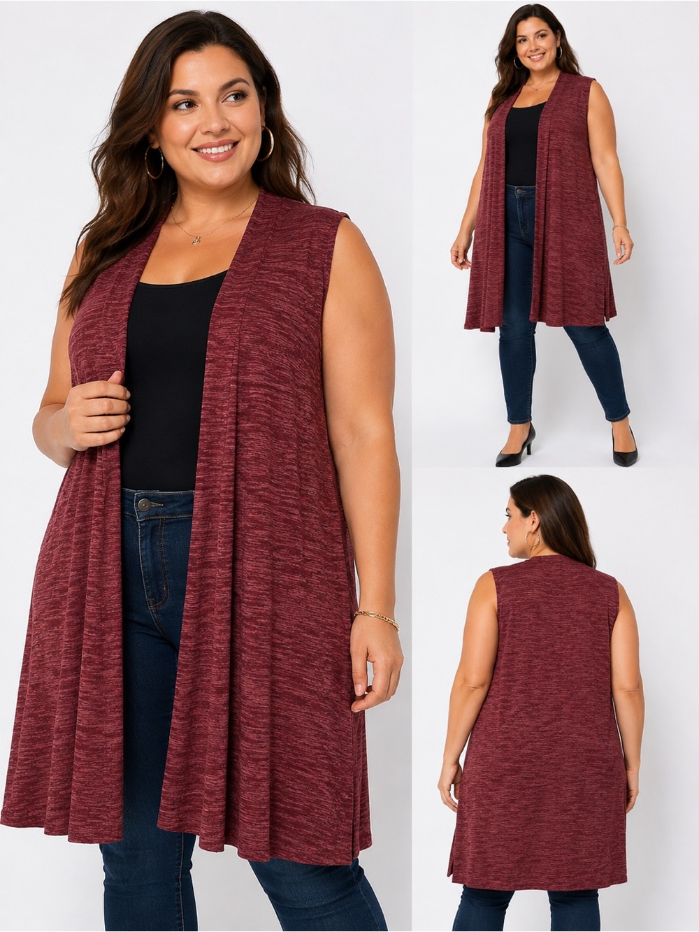 LuLaRoe‎ Maroon Heathered Knit Duster XL